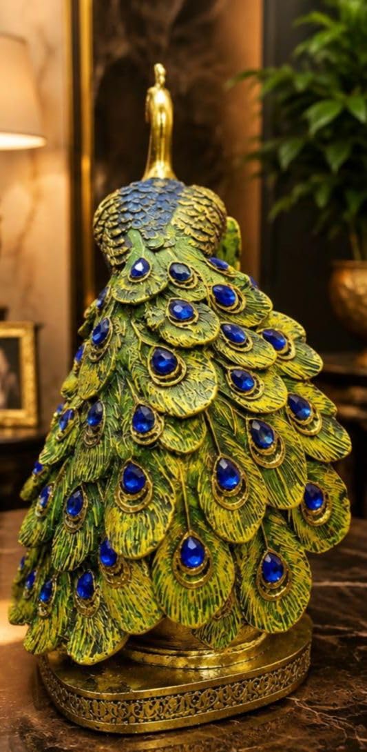 Decorative Peacock Couple Figurine Home Accents