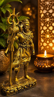 Shiva Standing Statue with Trishul Finish