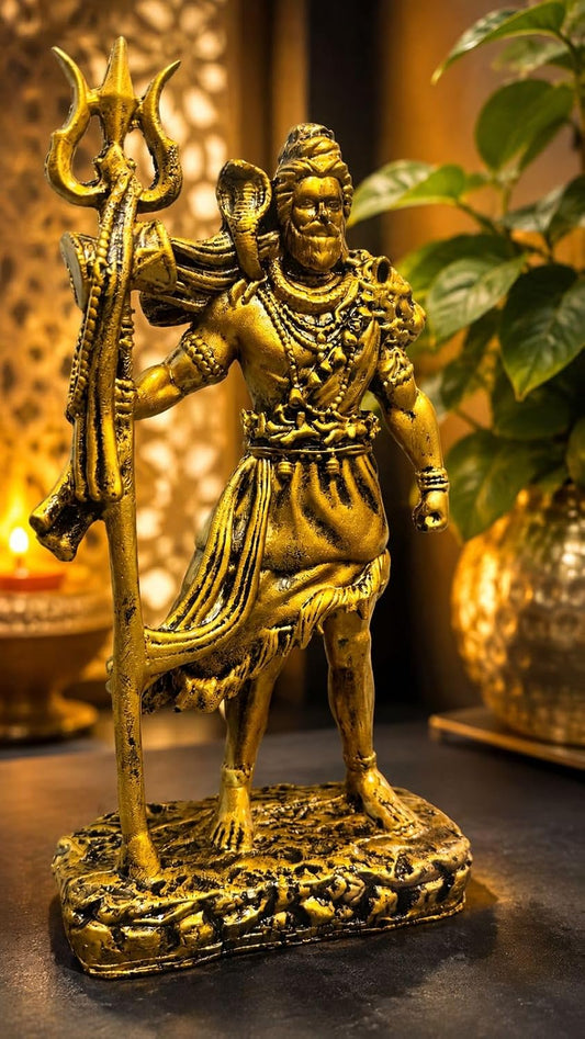 Shiva Standing Statue with Trishul Finish